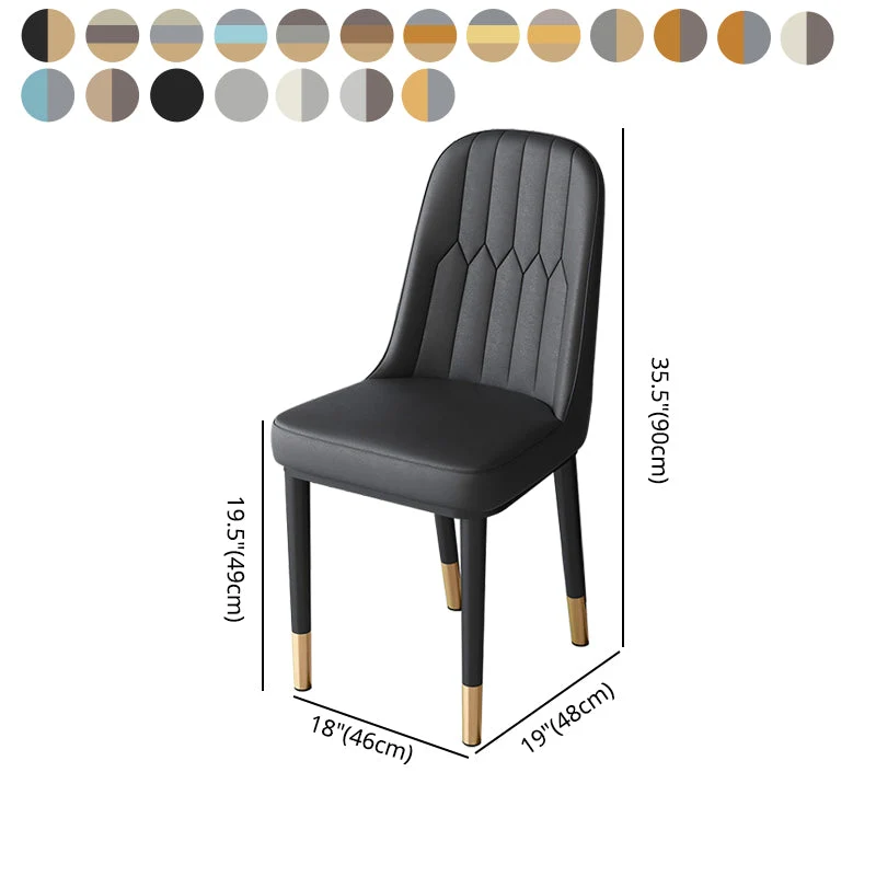 Sedia da pranzo metallo da cucina stile nordico Parsons Sedia da pranzo senza braccioli Clearhalo