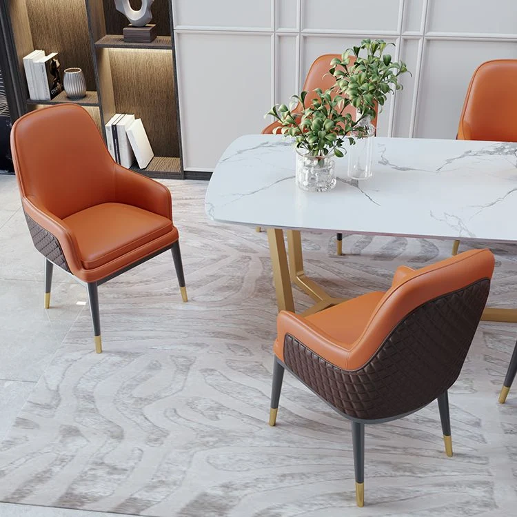 Sedia da pranzo metallo da cucina stile nordico Sedie laterali da pranzo con braccioli Parsons Clearhalo