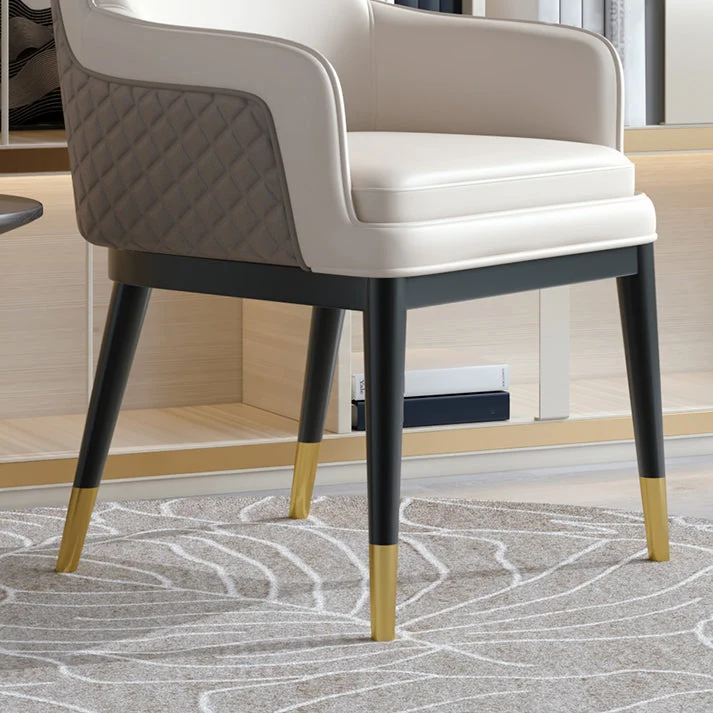Sedia da pranzo metallo da cucina stile nordico Sedie laterali da pranzo con braccioli Parsons Clearhalo
