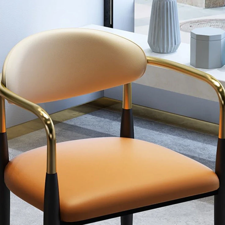 Sedia da pranzo metallo per sala da pranzo, sedia da pranzo con schienale aperto e gambe nere Clearhalo