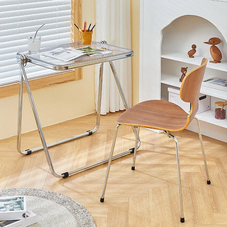 Sedia da pranzo metallo stile industriale, sedia laterale senza braccioli con schienale massiccio Clearhalo