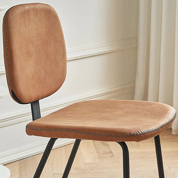 Sedia da pranzo metallo stile moderno con finitura opaca, sedia laterale senza braccioli per cucina Clearhalo