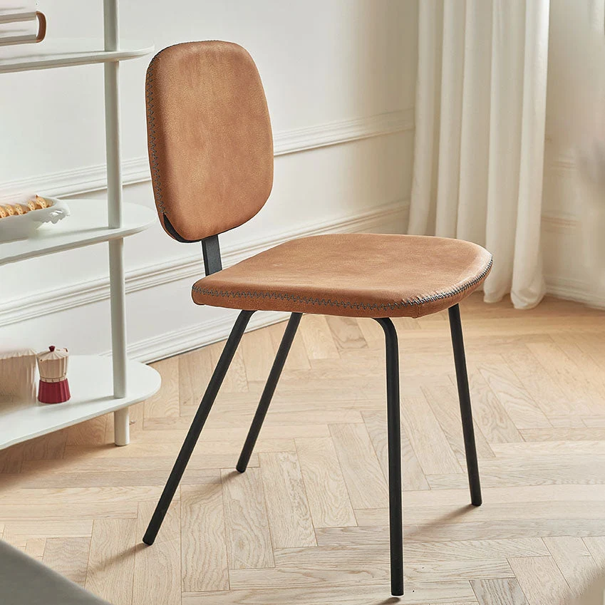Sedia da pranzo metallo stile moderno con finitura opaca, sedia laterale senza braccioli per cucina Clearhalo
