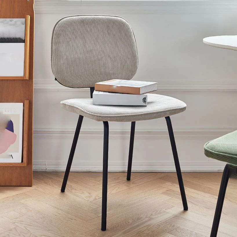 Sedia da pranzo metallo stile moderno con finitura opaca, sedia laterale senza braccioli per cucina Clearhalo