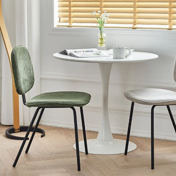 Sedia da pranzo metallo stile moderno con finitura opaca, sedia laterale senza braccioli per cucina Clearhalo
