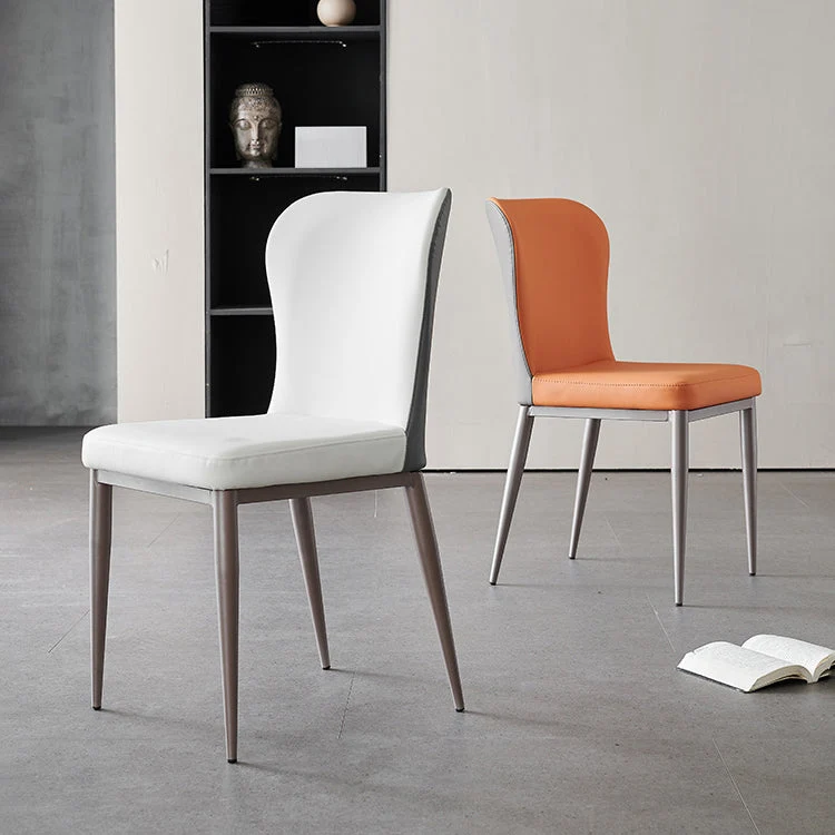 Sedia da pranzo metallo stile moderno con schienale laterale senza braccioli (set di 2) Clearhalo