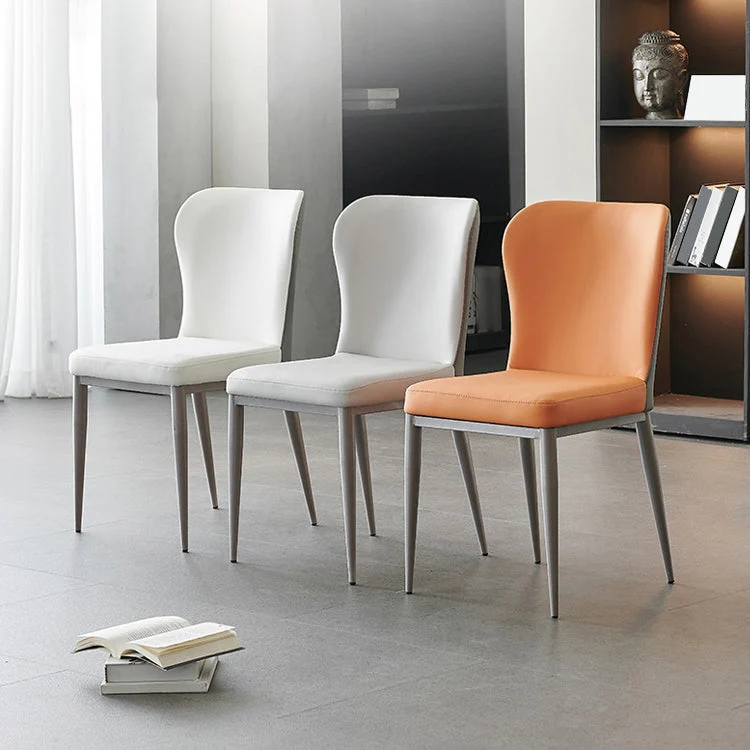Sedia da pranzo metallo stile moderno con schienale laterale senza braccioli (set di 2) Clearhalo