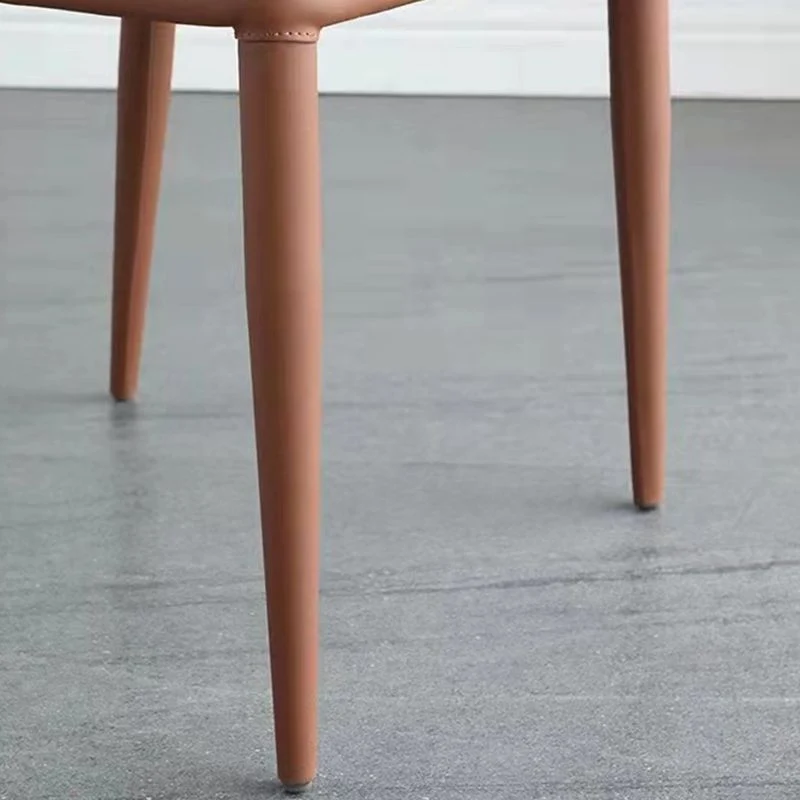 Sedia da pranzo metallo stile moderno Sedia da sala da pranzo senza braccioli ecopelle per uso domestico Clearhalo