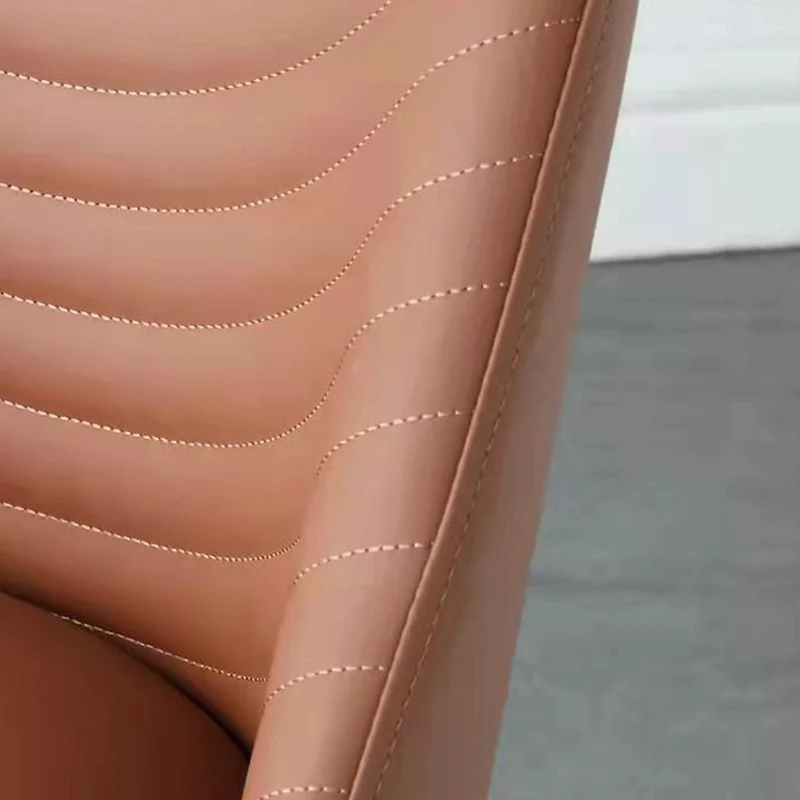 Sedia da pranzo metallo stile moderno Sedia da sala da pranzo senza braccioli ecopelle per uso domestico Clearhalo