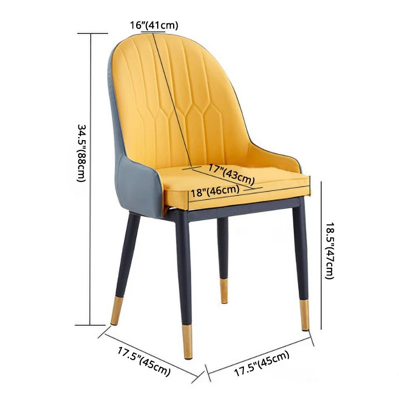 Sedia da pranzo metallo stile scandinavo Parsons poltrona da sala da pranzo per la casa Clearhalo