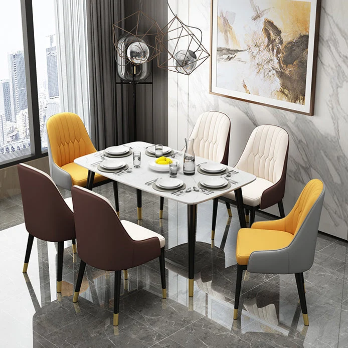 Sedia da pranzo metallo stile scandinavo Parsons poltrona da sala da pranzo per la casa Clearhalo