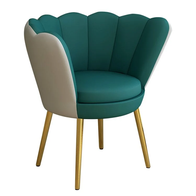 Sedia da pranzo metallo stile scandinavo per la casa, cuscino senza braccioli, sedia singola con schienale superiore e cor...