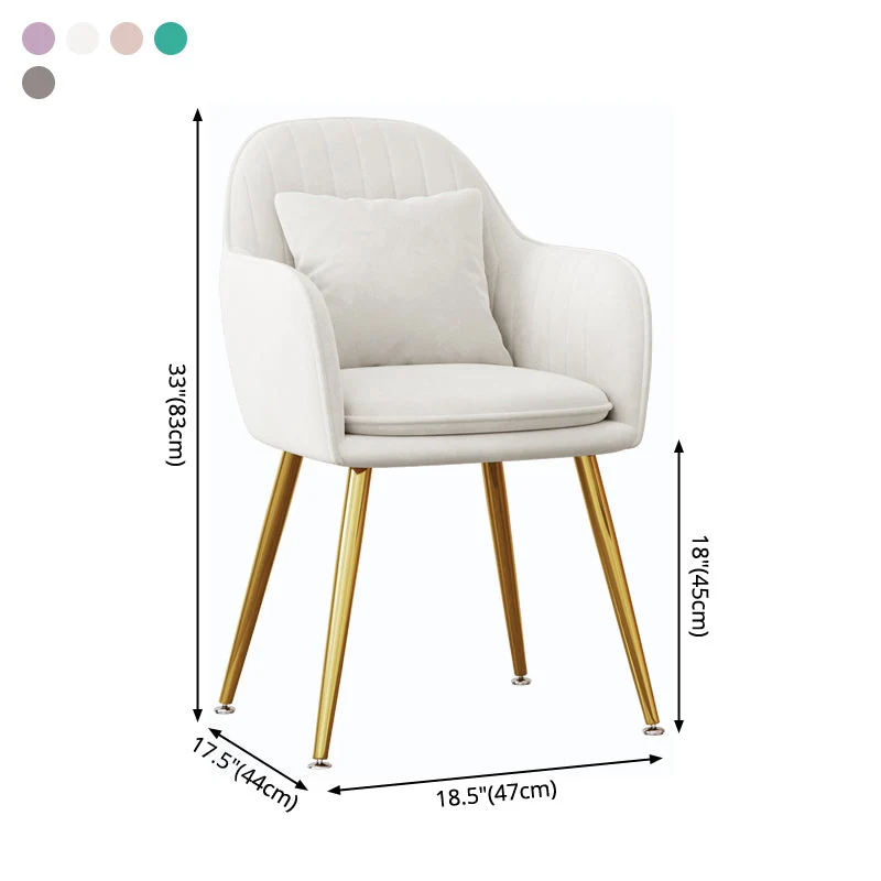 Sedia da pranzo metallo stile scandinavo sedia imbottita per camera da letto con braccioli Clearhalo