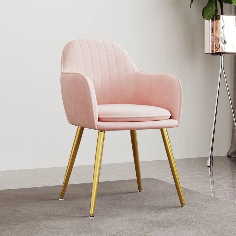 Sedia da pranzo metallo stile scandinavo sedia imbottita per camera da letto con braccioli Clearhalo