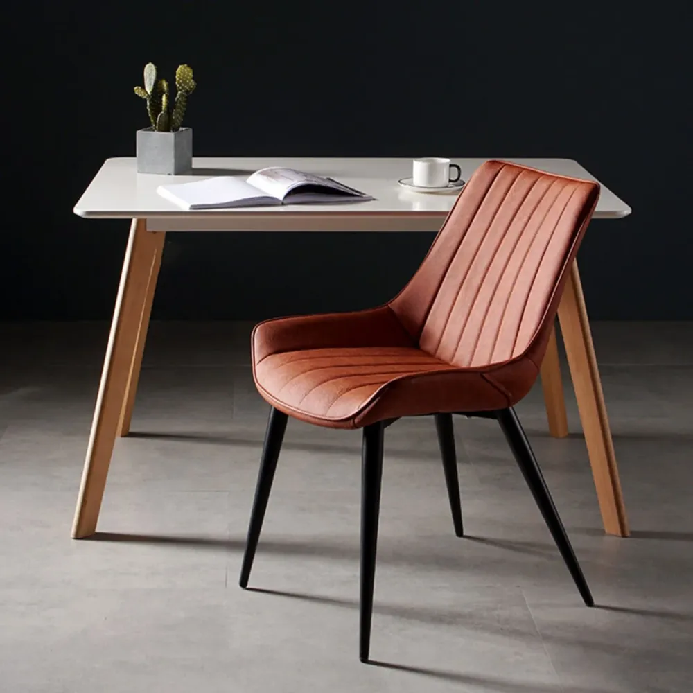Sedia da pranzo metallo stile scandinavo Sedia Parsons senza braccioli per sala da pranzo Clearhalo