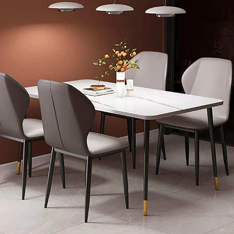Sedia da pranzo metallo stile scandinavo Sedia singola per sala da pranzo con schienale alare Clearhalo