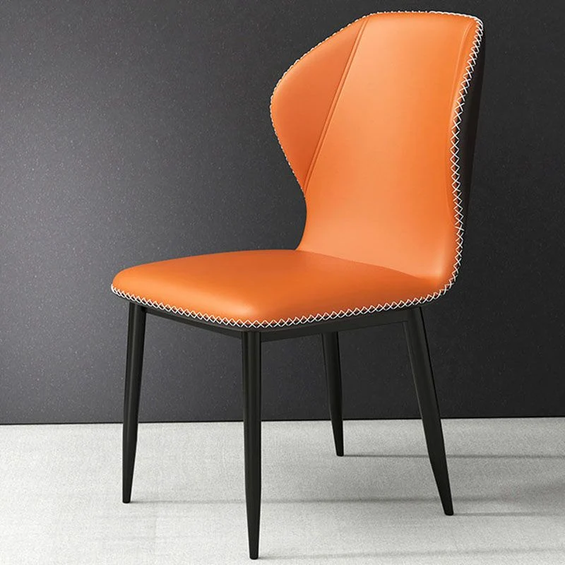 Sedia da pranzo metallo stile scandinavo Sedia singola per sala da pranzo con schienale alare Clearhalo