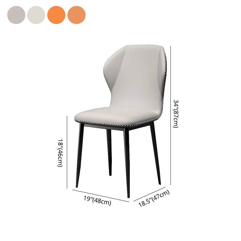 Sedia da pranzo metallo stile scandinavo Sedia singola per sala da pranzo con schienale alare Clearhalo