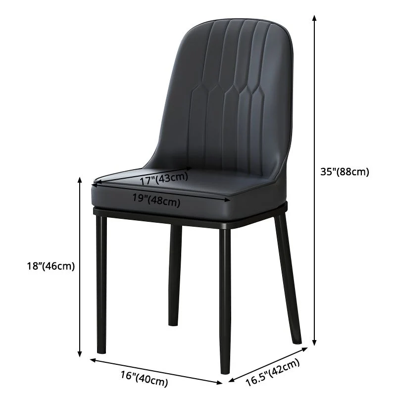Sedia da pranzo metallo stile scandinavo Sedia Parsons senza braccioli imbottita per sala da pranzo Clearhalo