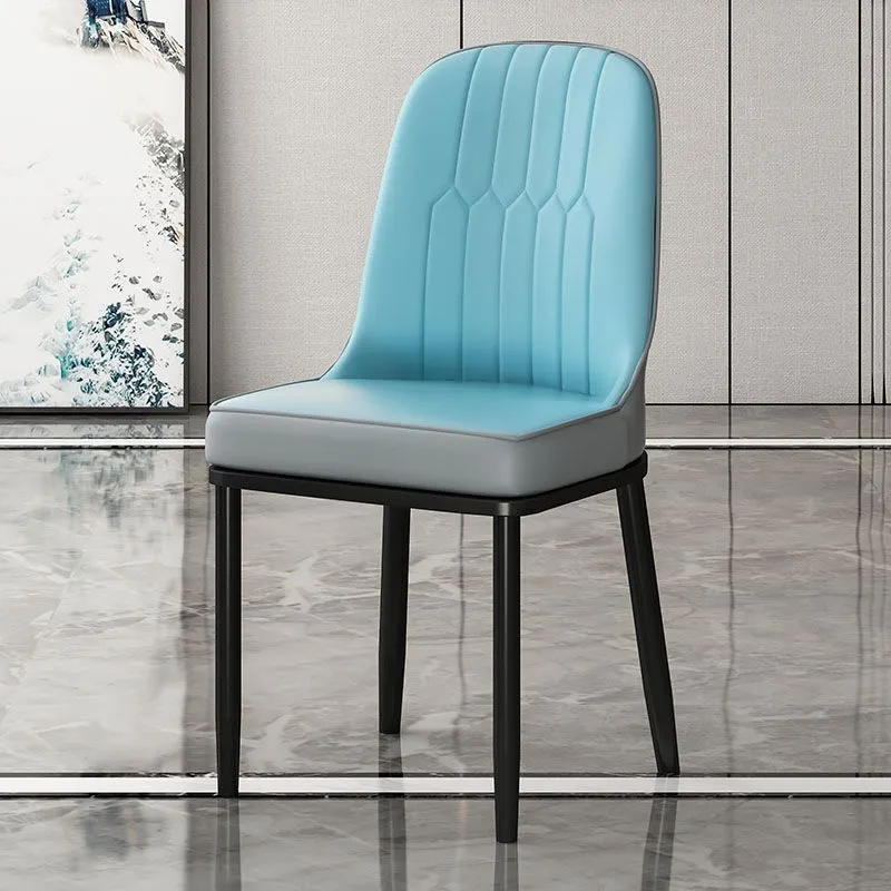 Sedia da pranzo metallo stile scandinavo Sedia Parsons senza braccioli imbottita per sala da pranzo Clearhalo
