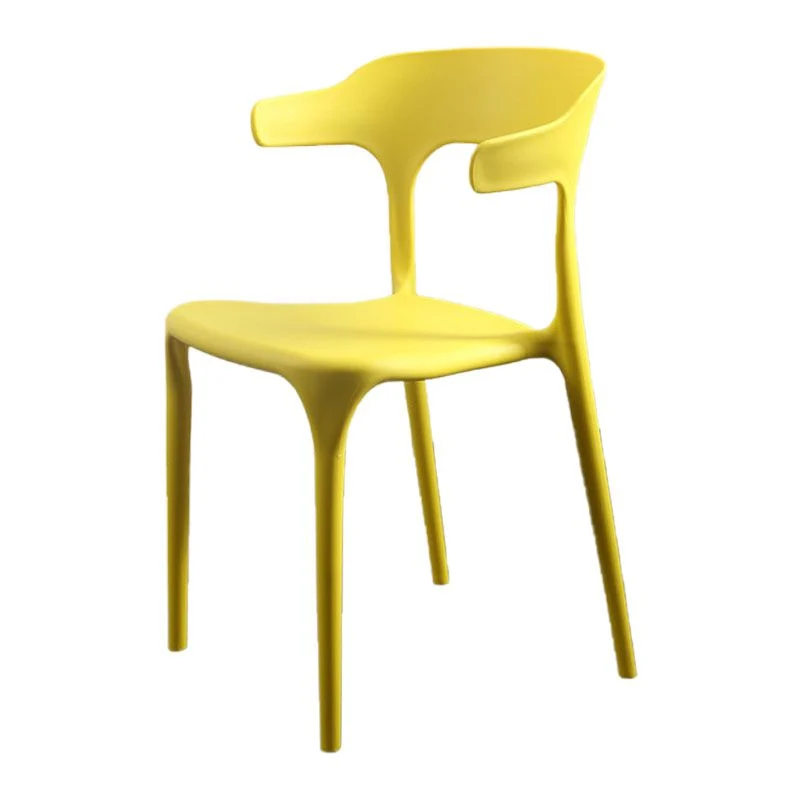 Sedia da pranzo moderna con braccioli plastica per ristorante, finitura opaca, con schienale aperto Clearhalo