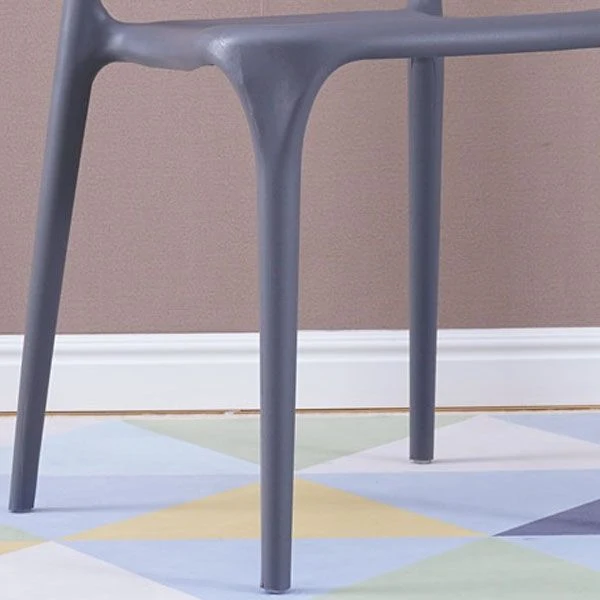Sedia da pranzo moderna con braccioli plastica per ristorante, finitura opaca, con schienale aperto Clearhalo
