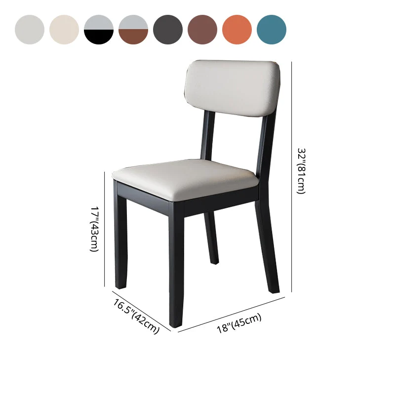 Sedia da pranzo moderna con finitura opaca, legno massello e pelle, con schienale aperto curvo Clearhalo