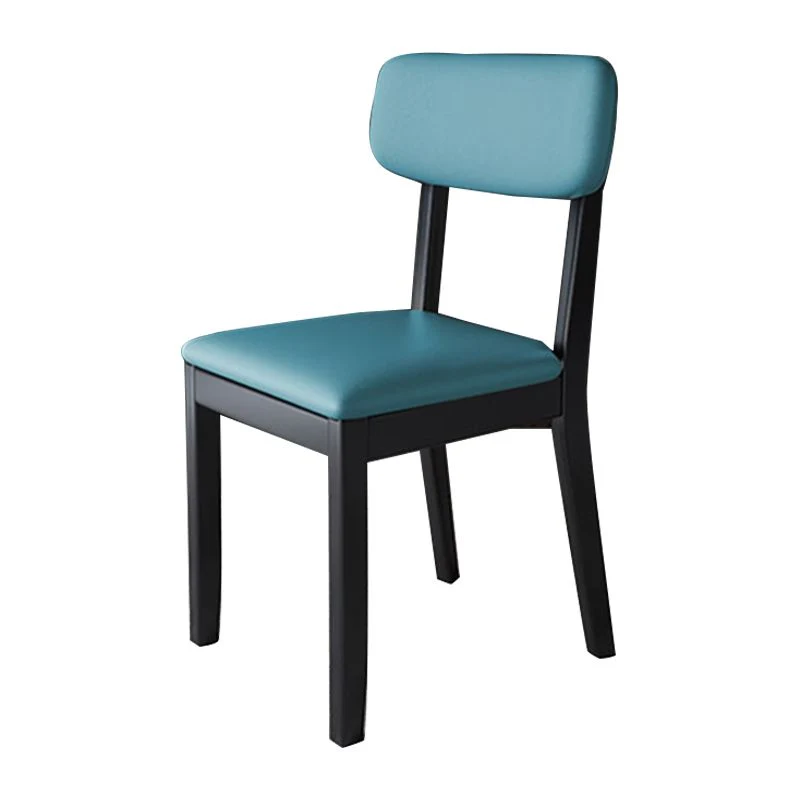 Sedia da pranzo moderna con finitura opaca, legno massello e pelle, con schienale aperto curvo Clearhalo