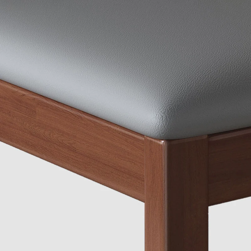 Sedia da pranzo moderna con finitura opaca, legno massello e pelle, con schienale aperto curvo Clearhalo