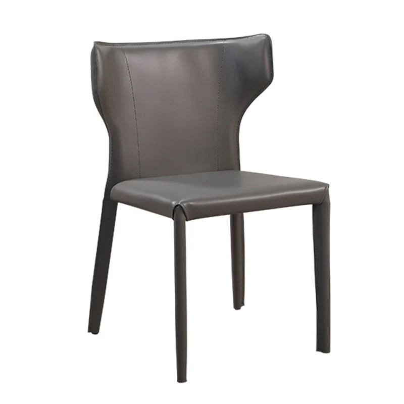Sedia da pranzo moderna con finitura opaca Wingback Side Chair con gambe pelle Clearhalo