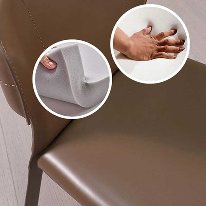 Sedia da pranzo moderna con finitura opaca Wingback Side Chair con gambe pelle Clearhalo