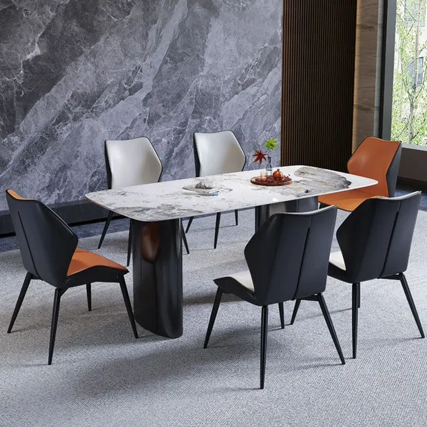 Sedia da pranzo moderna con schienale alto pelle e finitura opaca per caffetteria Clearhalo