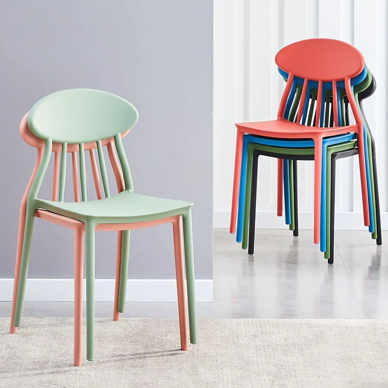Sedia da pranzo moderna con schienale aperto e finitura opaca plastica per sala conferenze Clearhalo