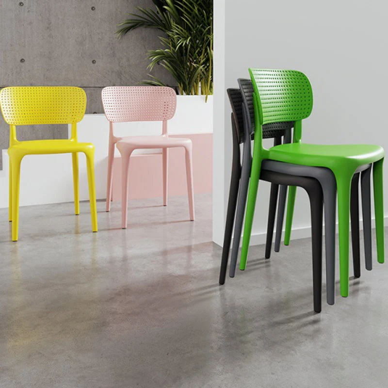 Sedia da pranzo moderna con schienale aperto e finitura opaca plastica per ristorante Clearhalo