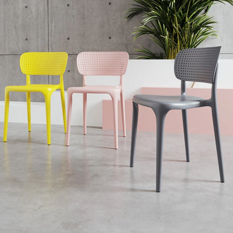 Sedia da pranzo moderna con schienale aperto e finitura opaca plastica per ristorante Clearhalo