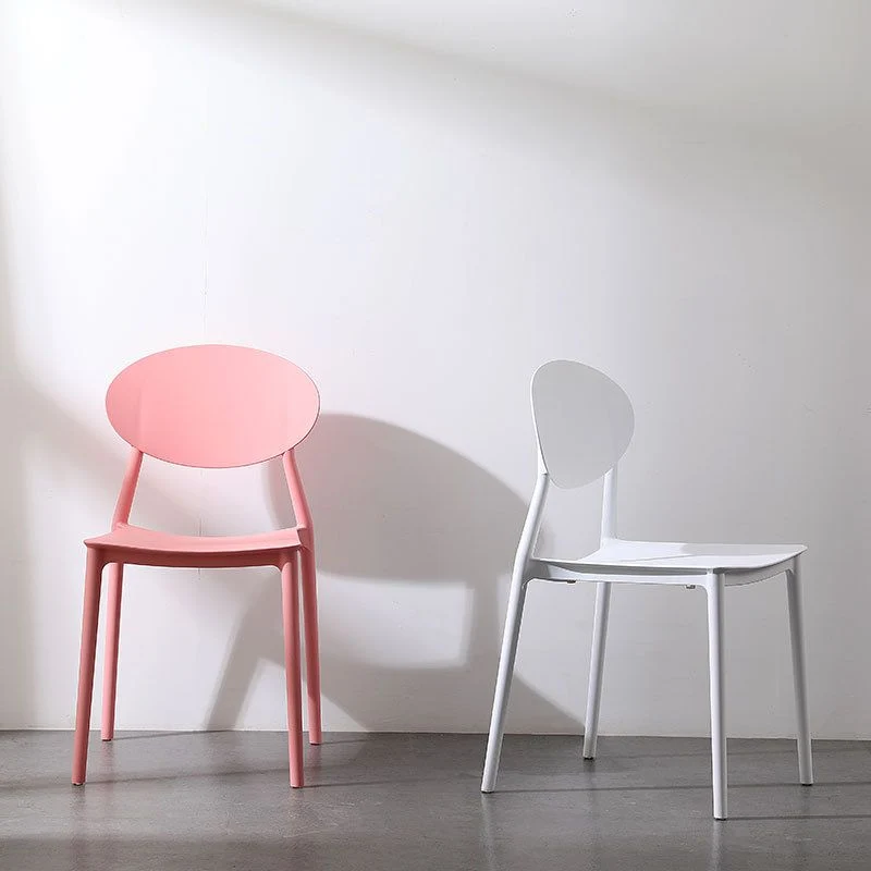 Sedia da pranzo moderna con schienale aperto, senza braccioli, con gambe plastica Clearhalo