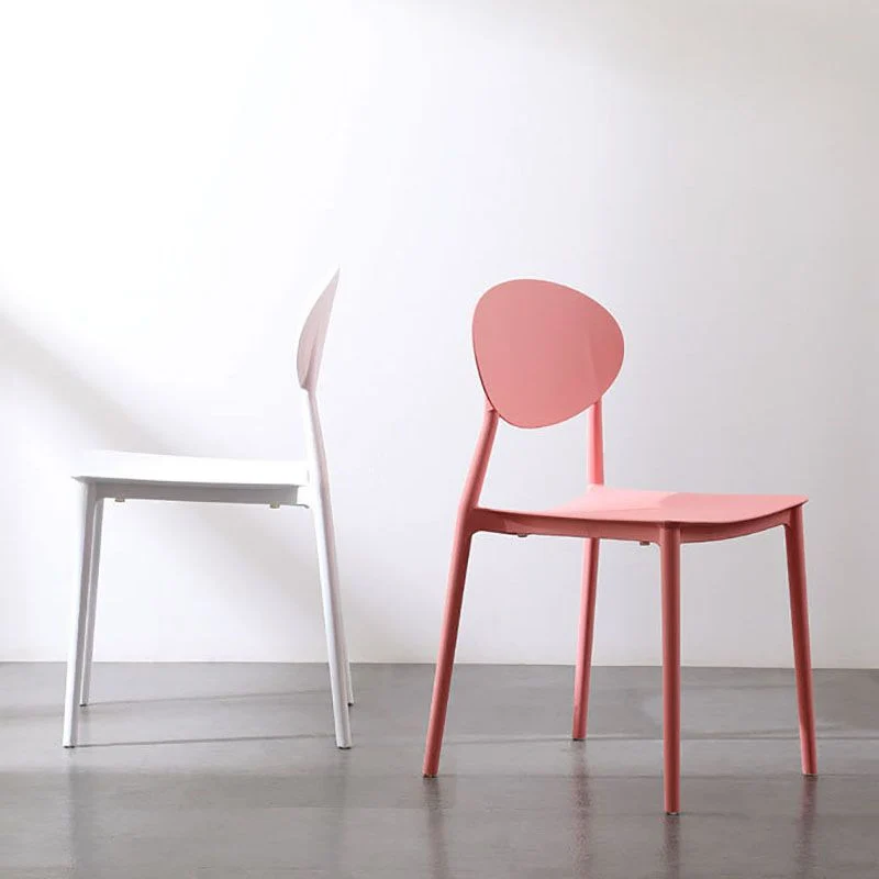 Sedia da pranzo moderna con schienale aperto, senza braccioli, con gambe plastica Clearhalo