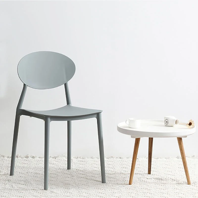 Sedia da pranzo moderna con schienale aperto, senza braccioli, con gambe plastica Clearhalo