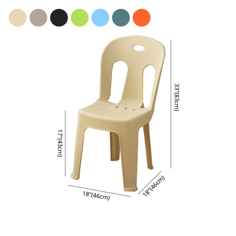 Sedia da pranzo moderna con schienale doghe Sedie laterali da pranzo plastica senza braccioli Clearhalo