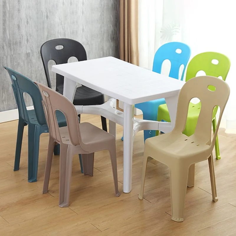 Sedia da pranzo moderna con schienale doghe Sedie laterali da pranzo plastica senza braccioli Clearhalo