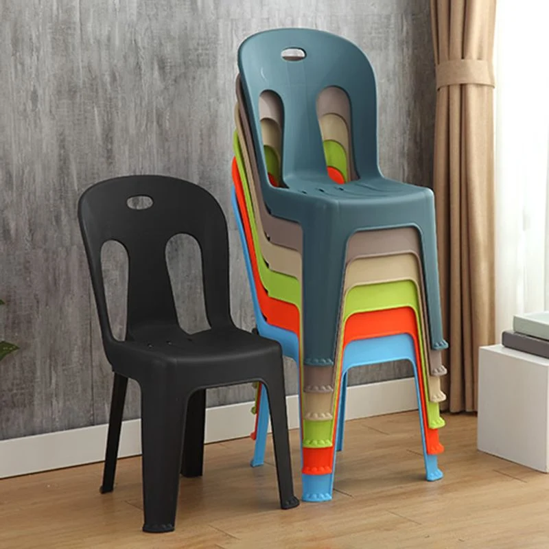 Sedia da pranzo moderna con schienale doghe Sedie laterali da pranzo plastica senza braccioli Clearhalo