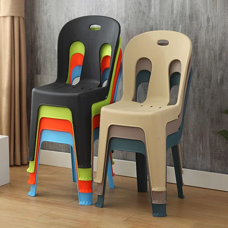 Sedia da pranzo moderna con schienale doghe Sedie laterali da pranzo plastica senza braccioli Clearhalo