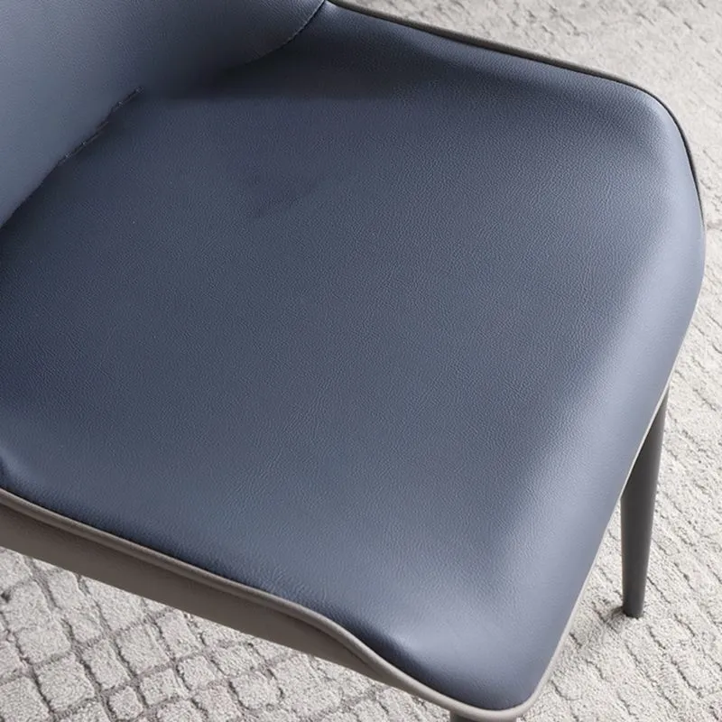 Sedia da pranzo moderna con schienale laterale pelle e finitura opaca (set di 2) Clearhalo