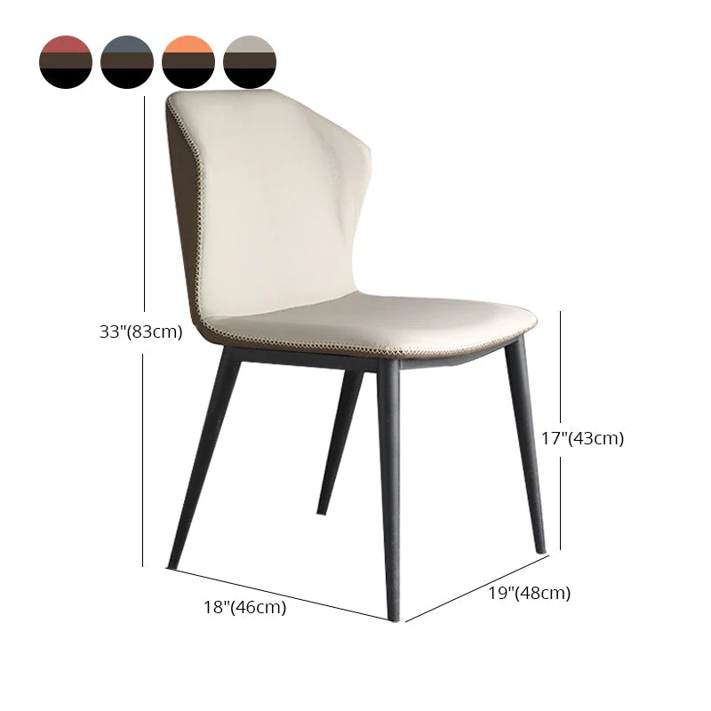 Sedia da pranzo moderna con schienale pelle e finitura opaca Clearhalo