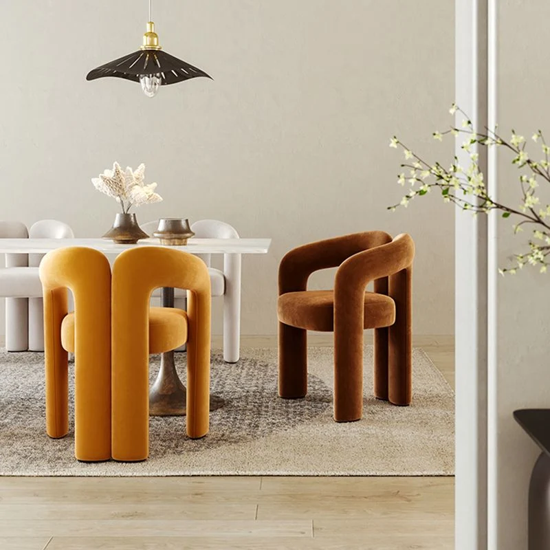 Sedia da pranzo moderna contemporanea con braccioli imbottiti con schienale aperto per sala da pranzo Clearhalo