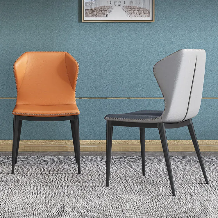 Sedia da pranzo moderna ecopelle Sedie da sala da pranzo metallo per uso domestico Clearhalo