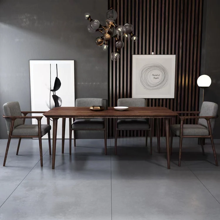 Sedia da pranzo moderna imbottita con poltrona legno massello per la casa Clearhalo