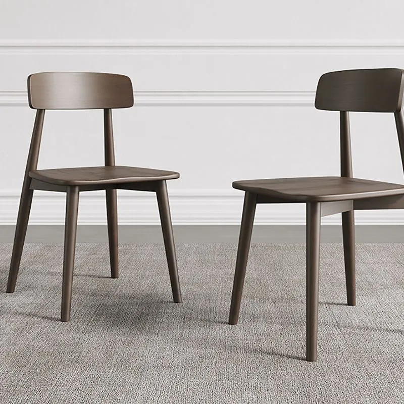 Sedia da pranzo moderna imbottita con schienale aperto e base legno Clearhalo