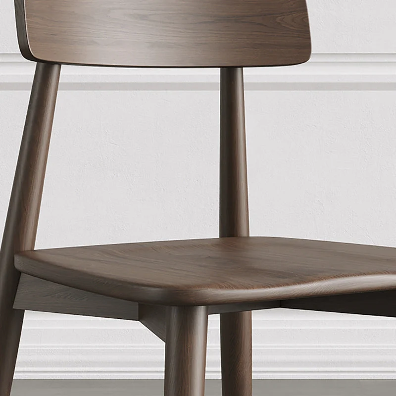 Sedia da pranzo moderna imbottita con schienale aperto e base legno Clearhalo