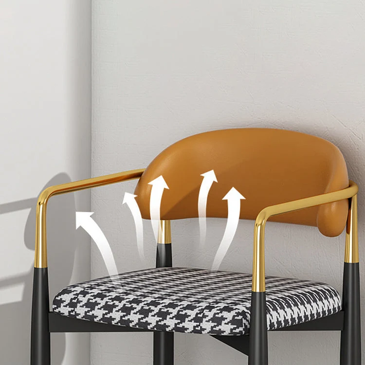 Sedia da pranzo moderna imbottita per la casa con schienale aperto e finitura opaca Clearhalo